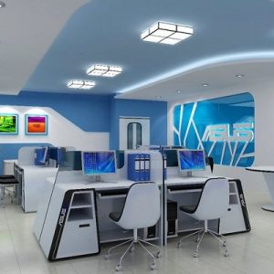 Thi công kính màu ốp văn phòng